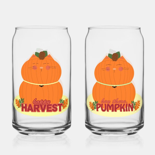 Happy Harvest Pumpkin Cat Dosenglas (Vorderseite)