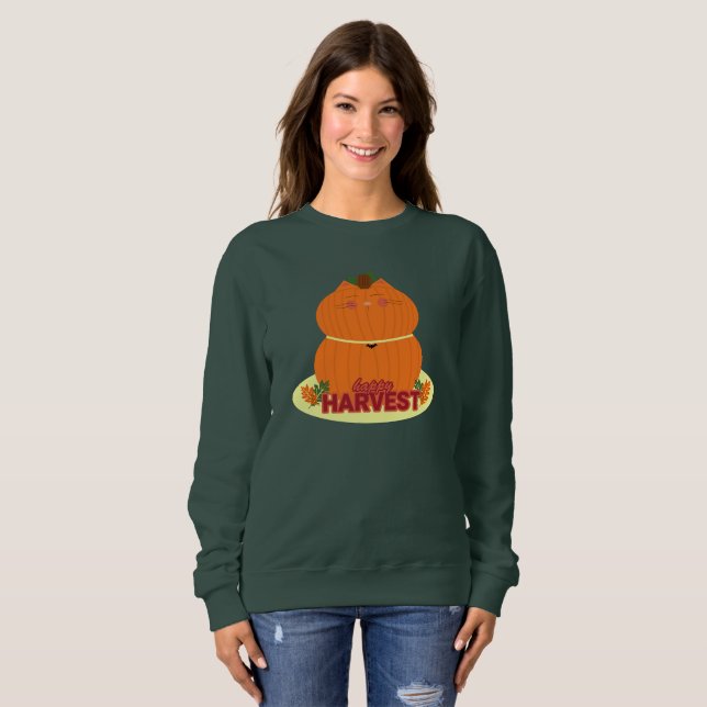 Happy Harvest Pumpkin Cat Sweatshirt (Vorne ganz)