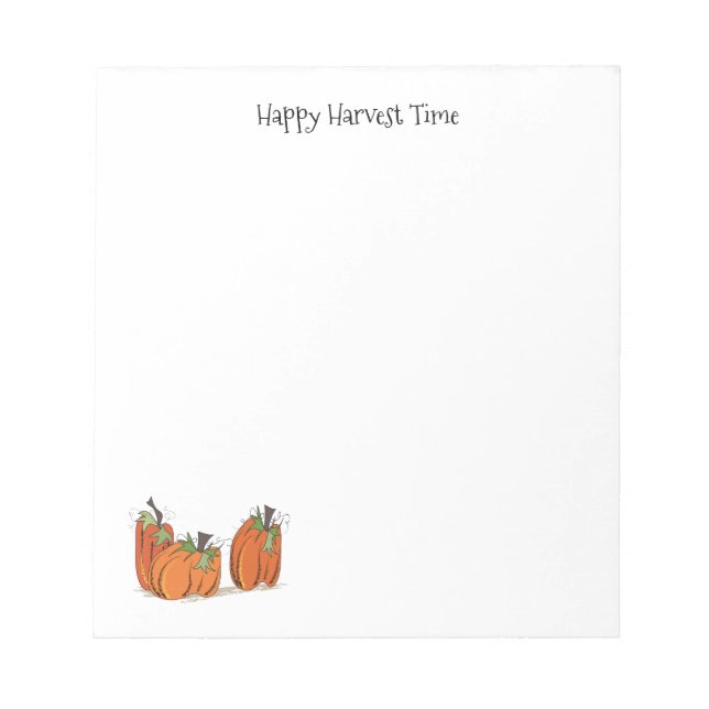 Happy Harvest Time Pumpkins Note Pad Notizblock (Vorderseite)