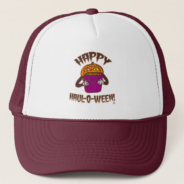 Happy Haul-o-ween Funny Halloween Shopping Toon Truckerkappe (Vorderseite)