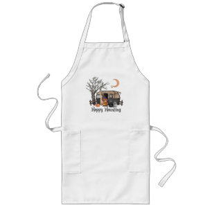 Happy Haunting   Halloween Camper   Spooky Hexe Lange Schürze