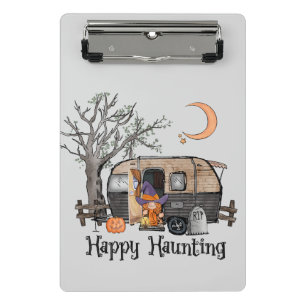 Happy Haunting   Halloween Camper   Spooky Hexe Mini Klemmbrett