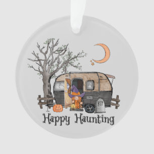 Happy Haunting   Halloween Camper   Spooky Hexe Ornament