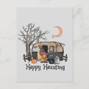 Happy Haunting Halloween Camper Spooky Postkarte