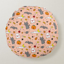 Happy Haunting Halloween Rundes Kissen