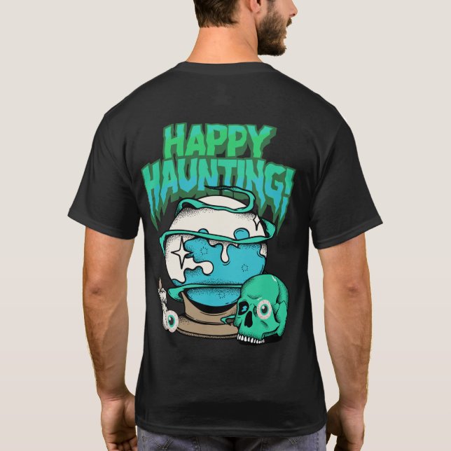 "Happy Haunting" Halloween T-Shirt – Fun & Spooky  (Rückseite)