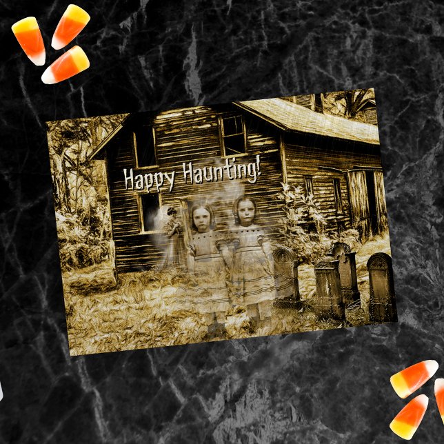 Happy Haunting Spooky Ghosts Karte (Von Creator hochgeladen)