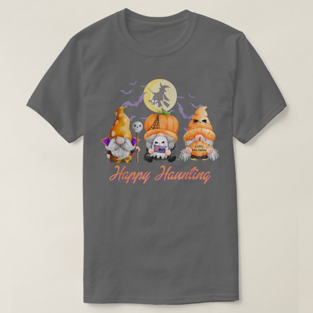 Happy Haunting Spooky Gnomes costume funny Hallowe T-Shirt (Design vorne)