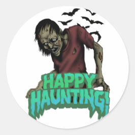 Happy Haunting Zombie Halloween Spooky Sticker