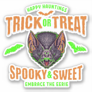 Happy Hauntings   Halloween-Fledermäuse, Trick ode Aufkleber