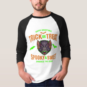 Happy Hauntings Halloween-Fledermäuse, Trick ode T-Shirt