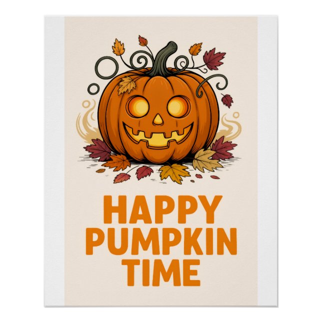 Happy Hauny - Halloween Poster Citrouille 📝 Opis (Devant)
