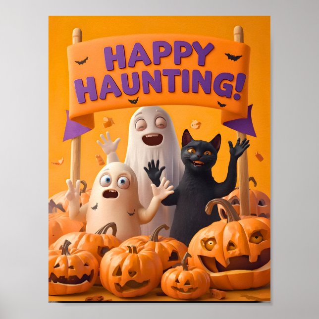 Happy Hauny - Poster d'Halloween pour enfants (Devant)