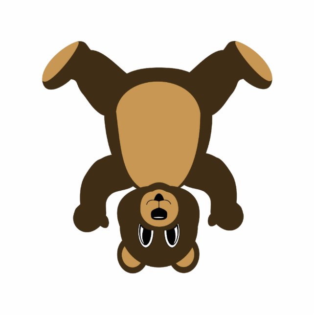 Happy Headstand Brown Bär Fotoskulptur Ornament (Vorne)