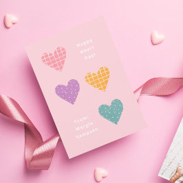 Happy Heart Day Pastel Hearts Klasse Valentine Einladung