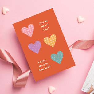 Happy Heart Day Pastel Hearts Klasse Valentine Einladung