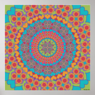 Happy Heart Mandala 1 Poster