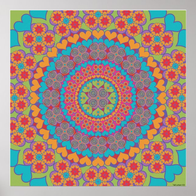 Happy Heart Mandala 1 Poster (Vorne)