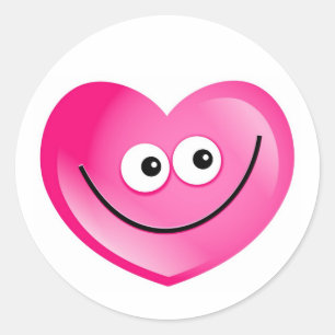 Happy Heart Runder Aufkleber
