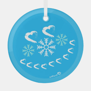 Happy Heart Snowflake Ornament Aus Glas