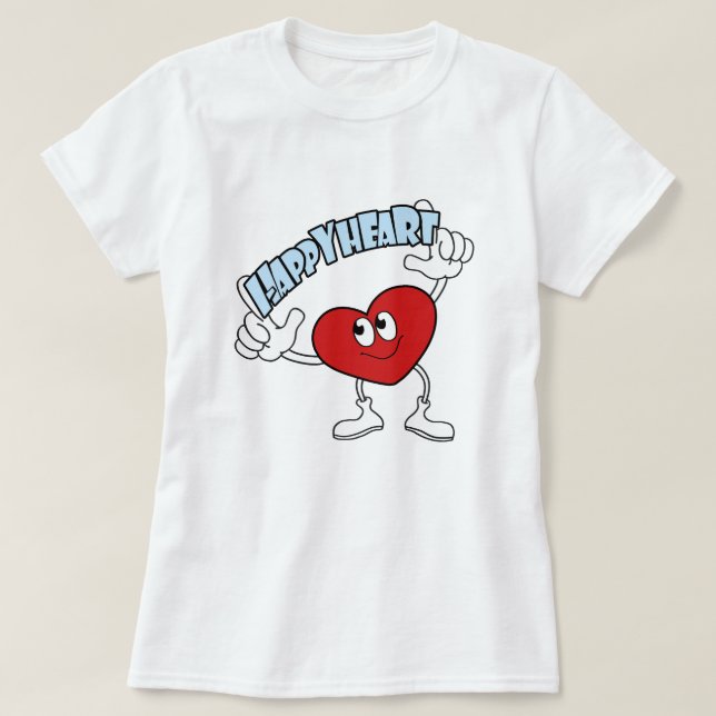 Happy Heart T-shirt – Cute Cartoon Love Design (Design vorne)