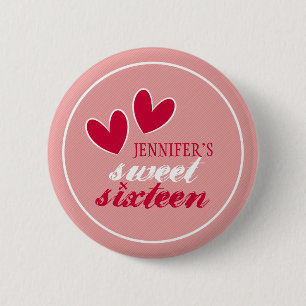 Happy Hearts 16 . Geburtstag Button