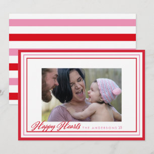 Happy Hearts Border Valentine's Day Foto Card