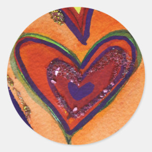 Happy Hearts Glitzer Liebe Labels Art Stickers