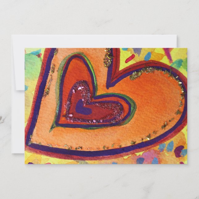 Happy Hearts Invitations personnalisées ou Invitat (Devant)