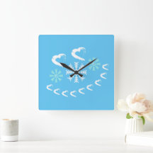 Happy Hearts Snowflake Wall Clock