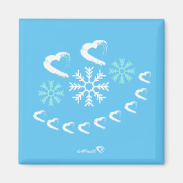 Happy Hearts Snowflake Weihnachtsmagnet Magnet