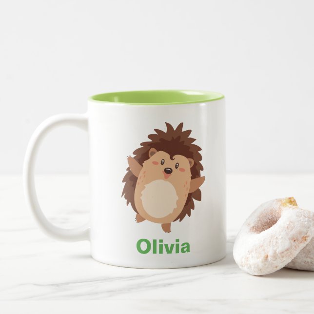 Happy Hedge Hog Personalized Work Mug (Avec donut)