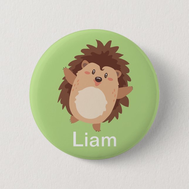 Happy Hedgehog Doodle Button (Vorderseite)