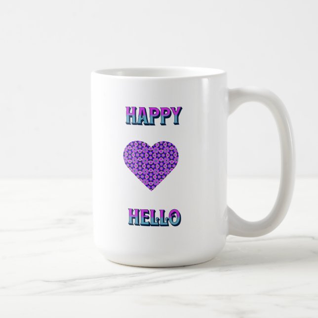 HAPPY HELLO FARBIGES HERZ KAFFEETASSE (Rechts)