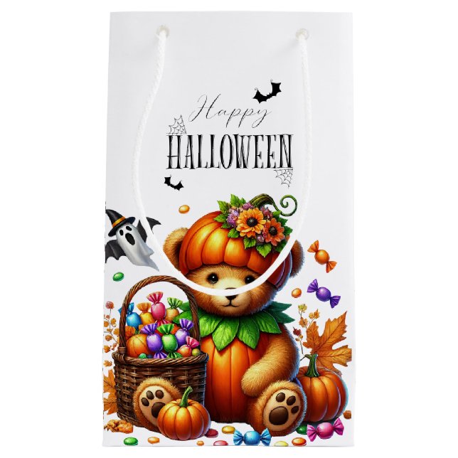 Happy Helloween Niedlich Wizard Bear Kleine Geschenktüte (Vorderseite)