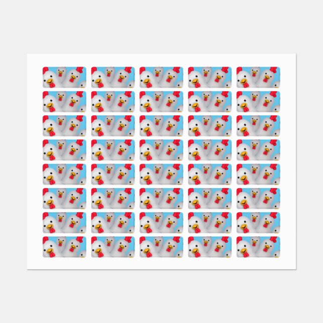 Happy hen clipart etiketten (Blatt)