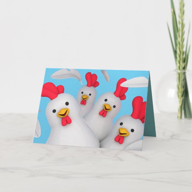Happy hen clipart karte (Vorderseite)
