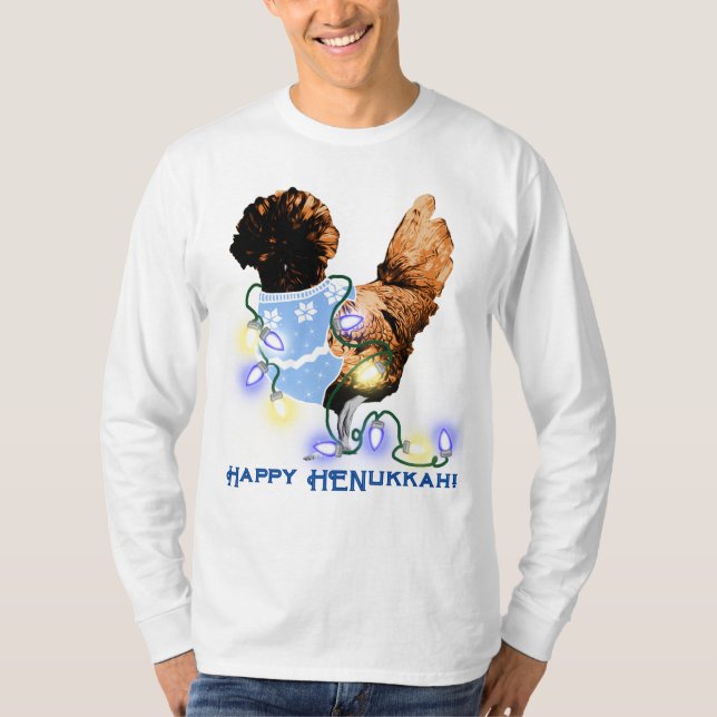 Happy HENukkah Hanukkah Polnisches Hühnchen T-Shirt (Vorderseite)