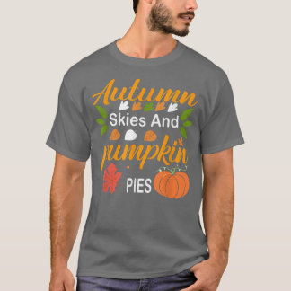 Happy Herbst Herbst Himmel und Kürbiskuchen T-Shirt