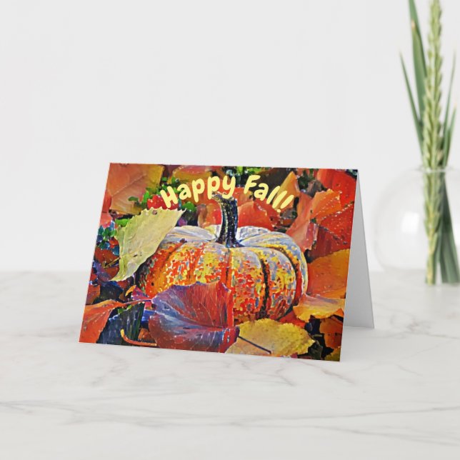 Happy Herbst Herbstsaison Kunstkarte Karte (Vorderseite)