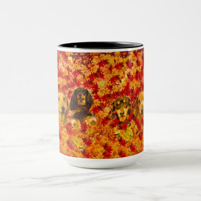 Happy Herbst Kleine Dackeln Tasse (Zentrum)