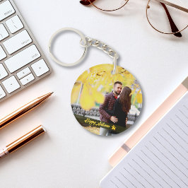 Happy Herbst Pärchen Foto Schlüsselanhänger