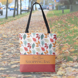Happy Herbst personalisierte Blätter Muster Tasche