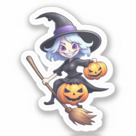 Happy Hexing: Hexe mit einem Lächeln zum Enchant Aufkleber