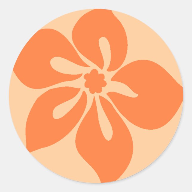 "Happy Hibiskus" Stickers in Papaya (Vorderseite)