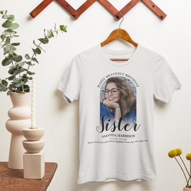 Happy Himmlisch Birthday | Foto Memorial T - Shirt (Von Creator hochgeladen)