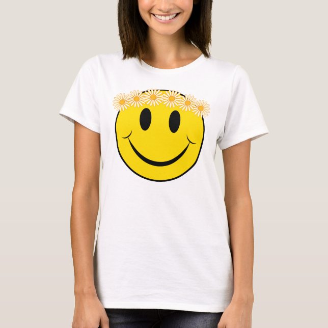 Happy Hippie Daisy Face T-Shirt (Vorderseite)