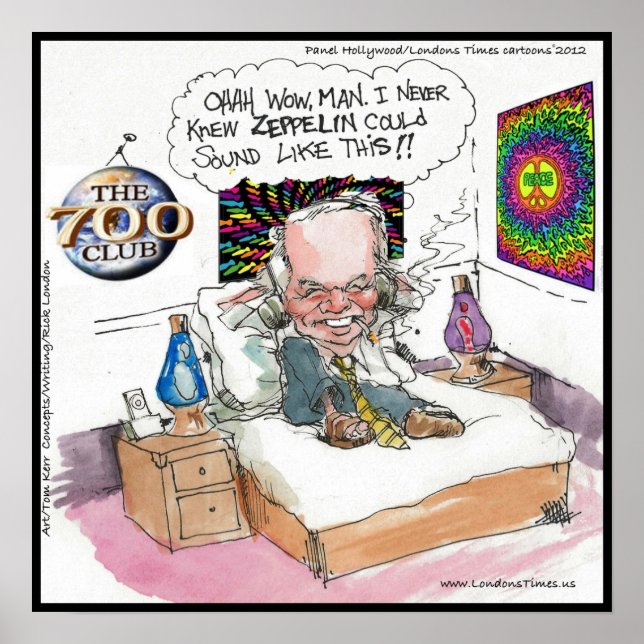 Happy Hippie Funny Poster par LT Cartoons (Devant)