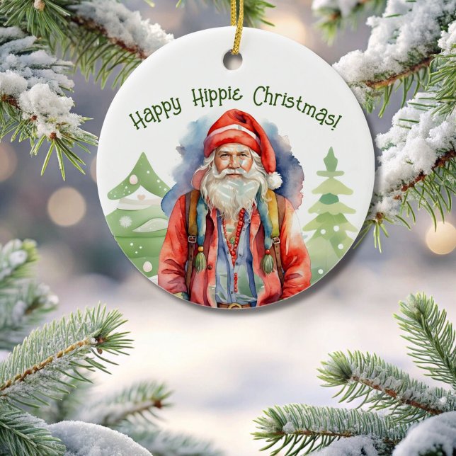 Happy Hippie Weihnachtsdekoration Keramik Ornament (Von Creator hochgeladen)