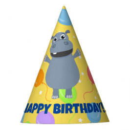 Happy Hippo Birthday Party Hat Partyhütchen